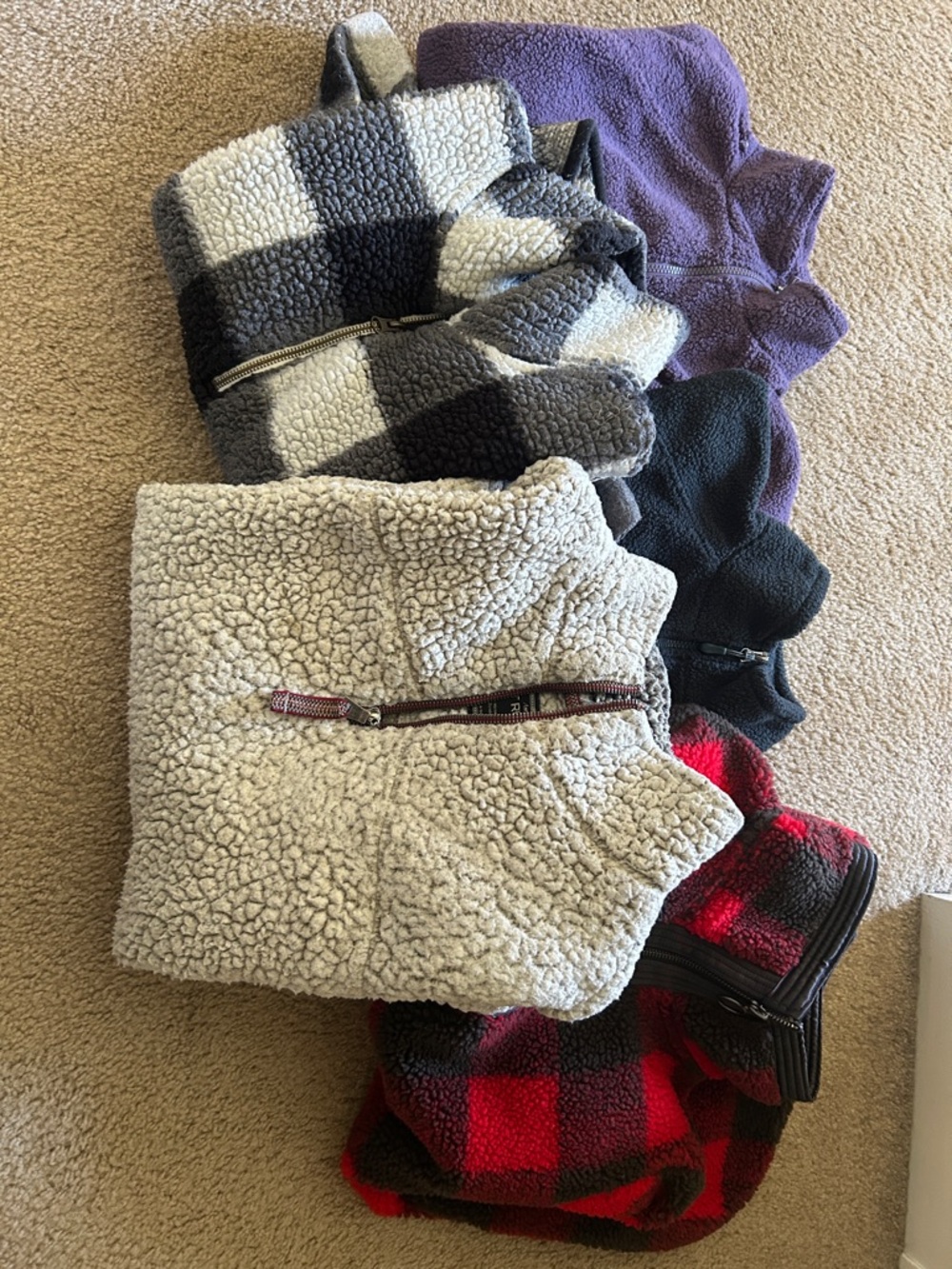 Cozy Fall Bundle XS–S • Sherpa Fleece + Buffalo Plaid Sweaters • Soft Layering